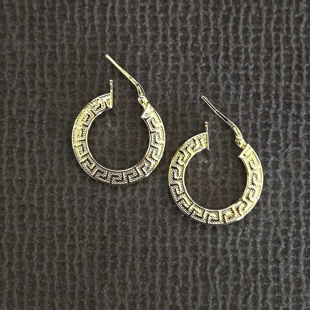 Mia Fiore Gold💛 Greek🇬🇷 Key🔑 Hoop Earrings - Picture 6 of 16